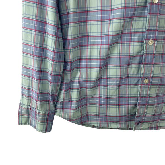 Vineyard Vines On The Go Performance Teal Pink Plaid Button Down Mens Small - Picture 2 of 6